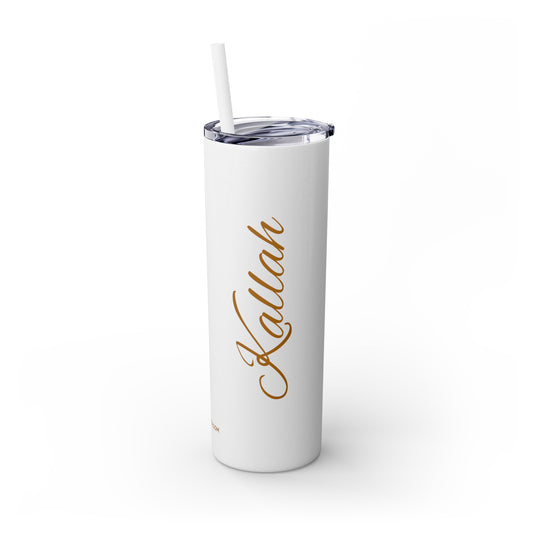 Kallah Tumbler with Straw, 20oz, Gold letters
