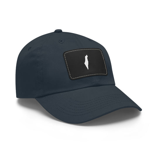 Map of Israel on Leather Cap