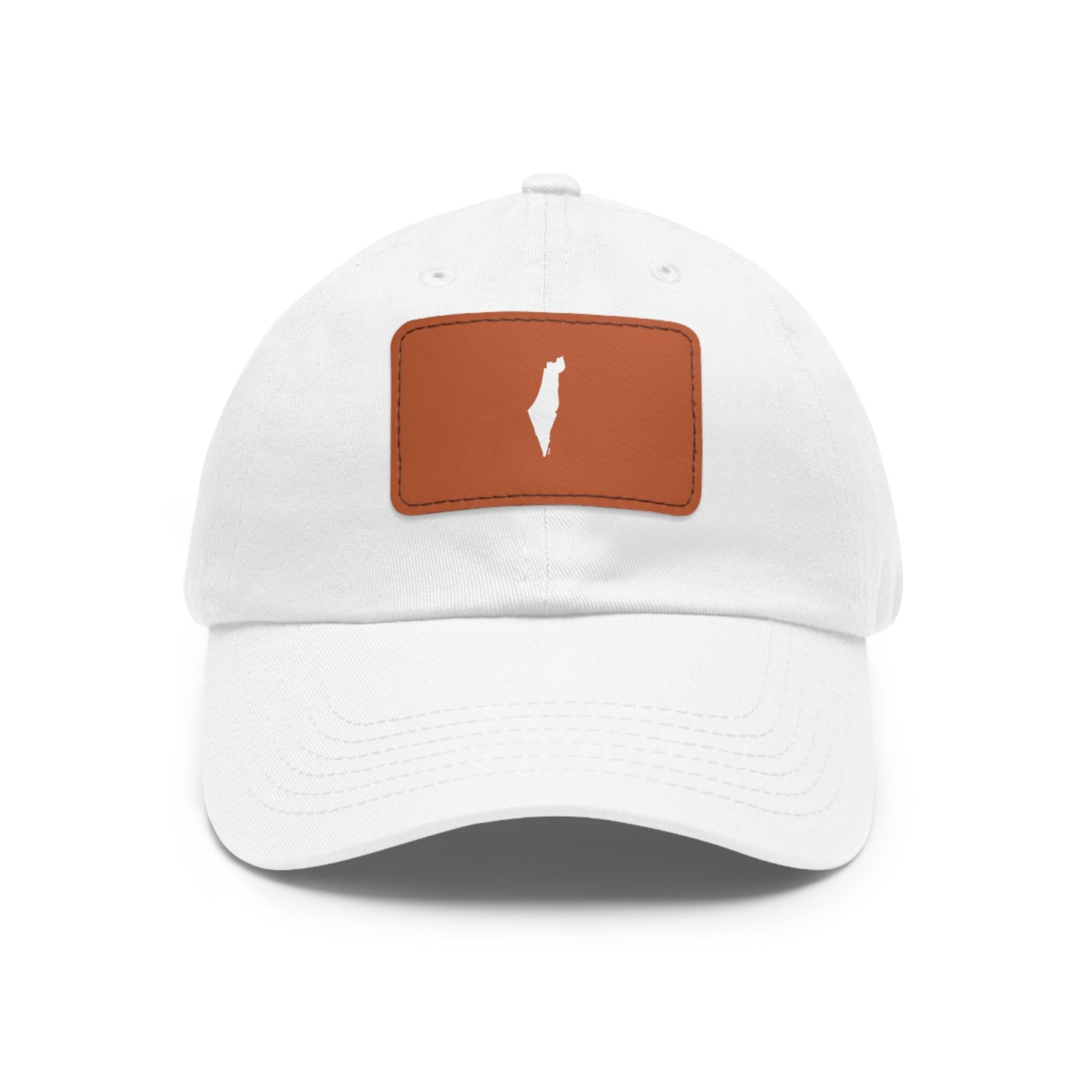 Map of Israel on Leather Cap