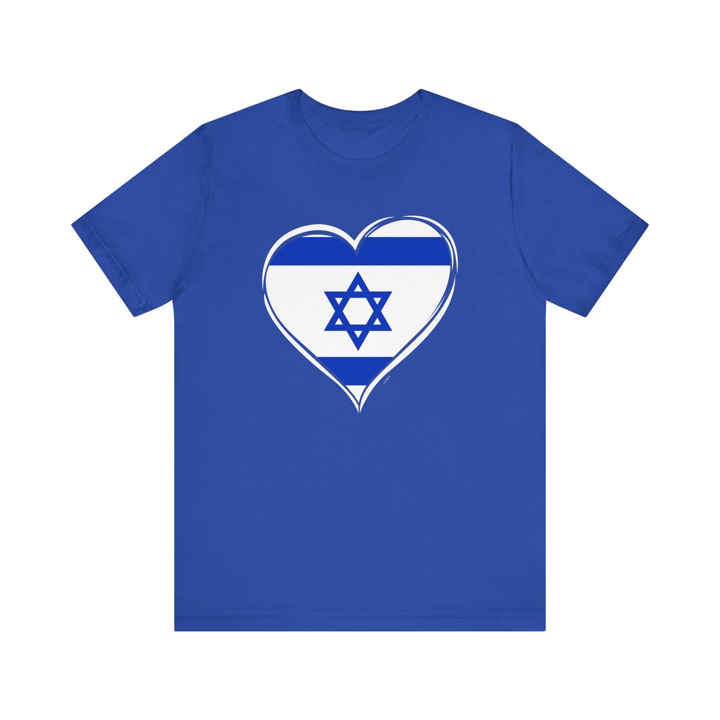 Adult Heart Flag of Israel Short Sleeve Jersey
