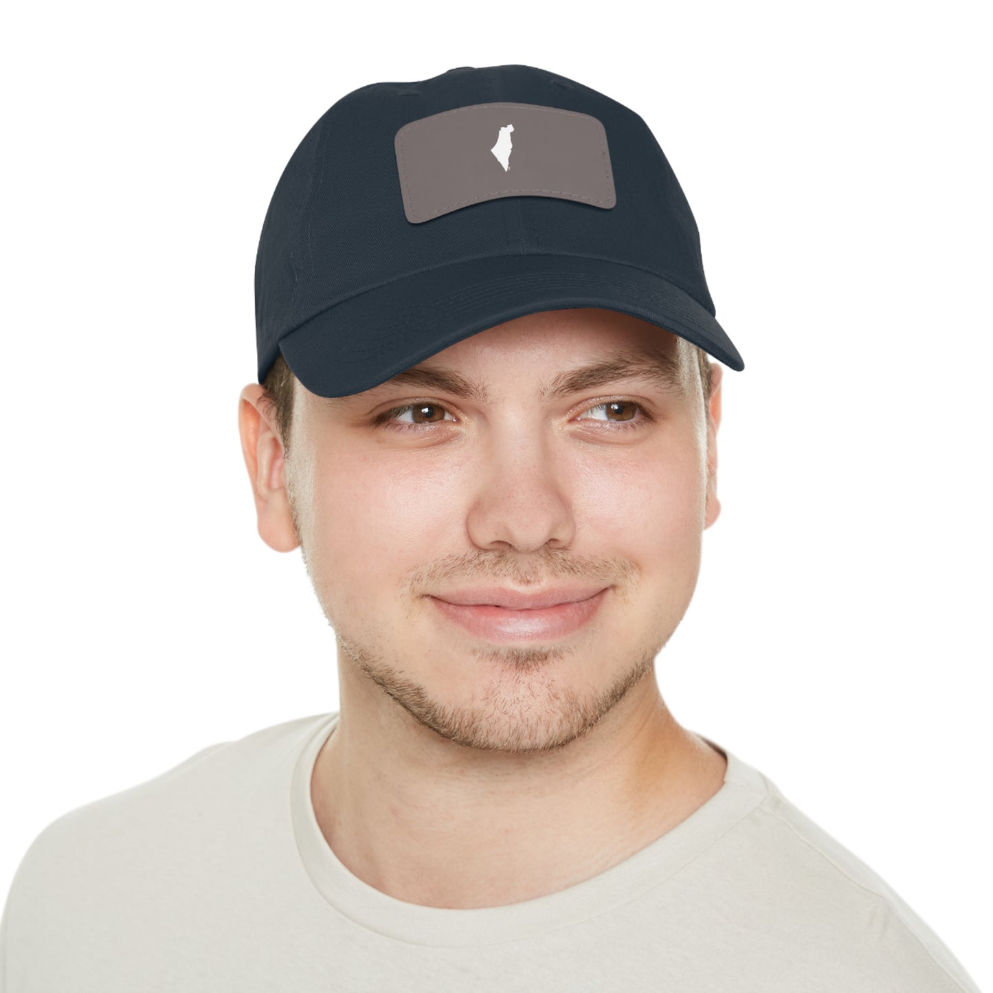 Map of Israel on Leather Cap