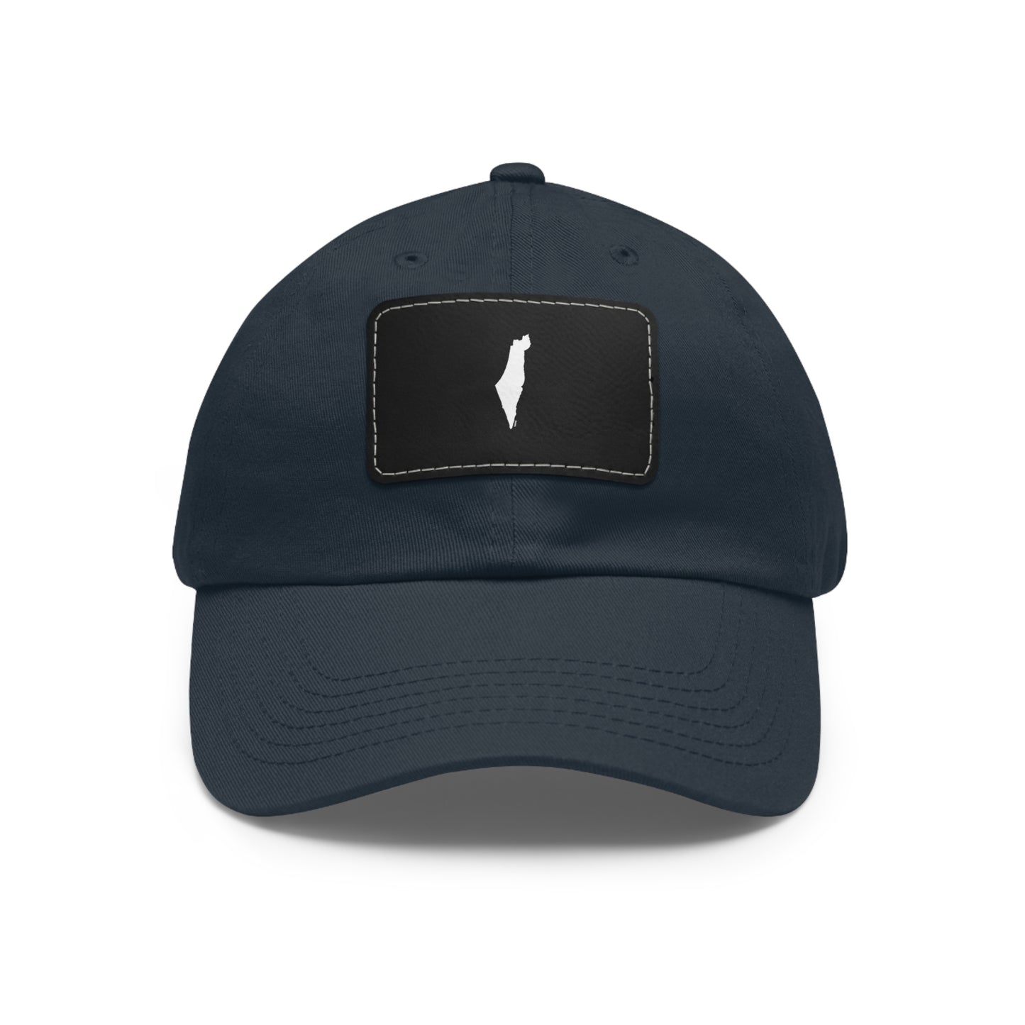 Map of Israel on Leather Cap