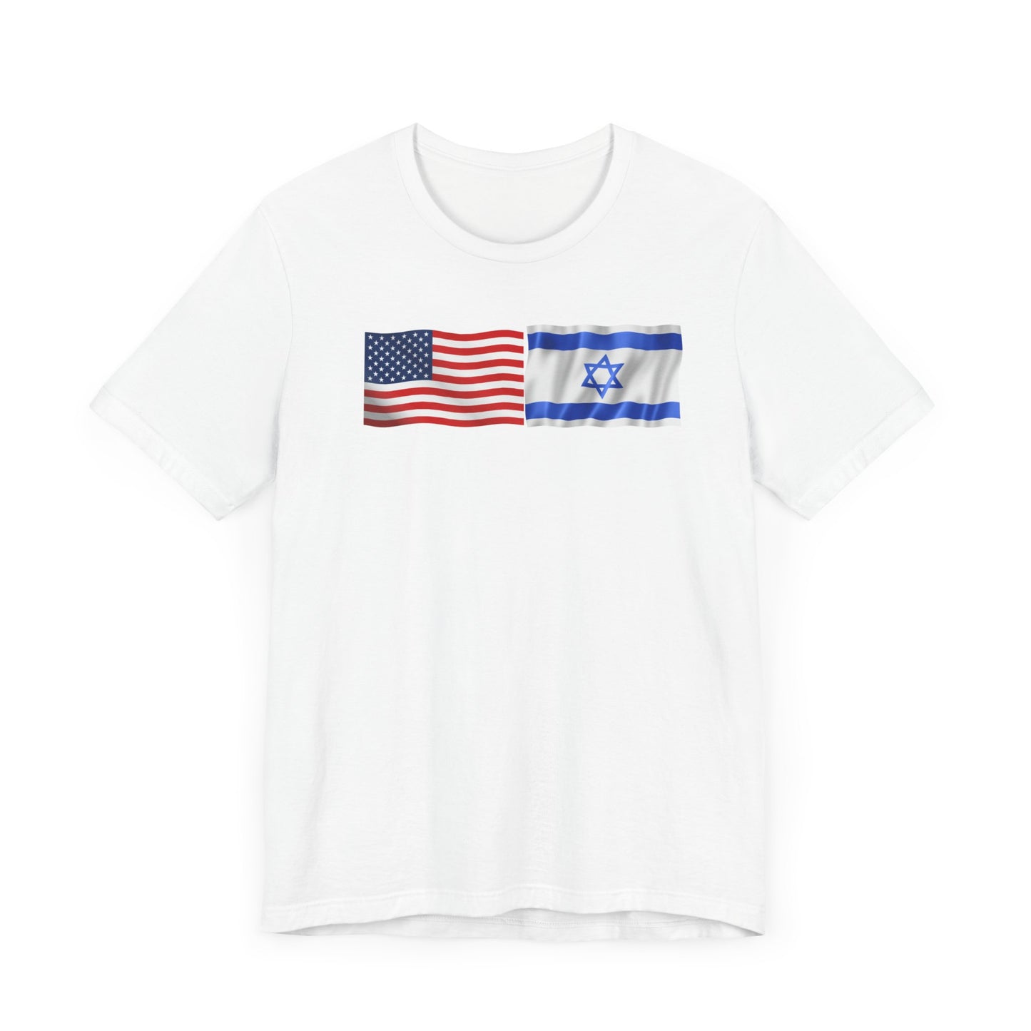 Adult American Flag-Israeli Flag Jersey Short Sleeve Tee