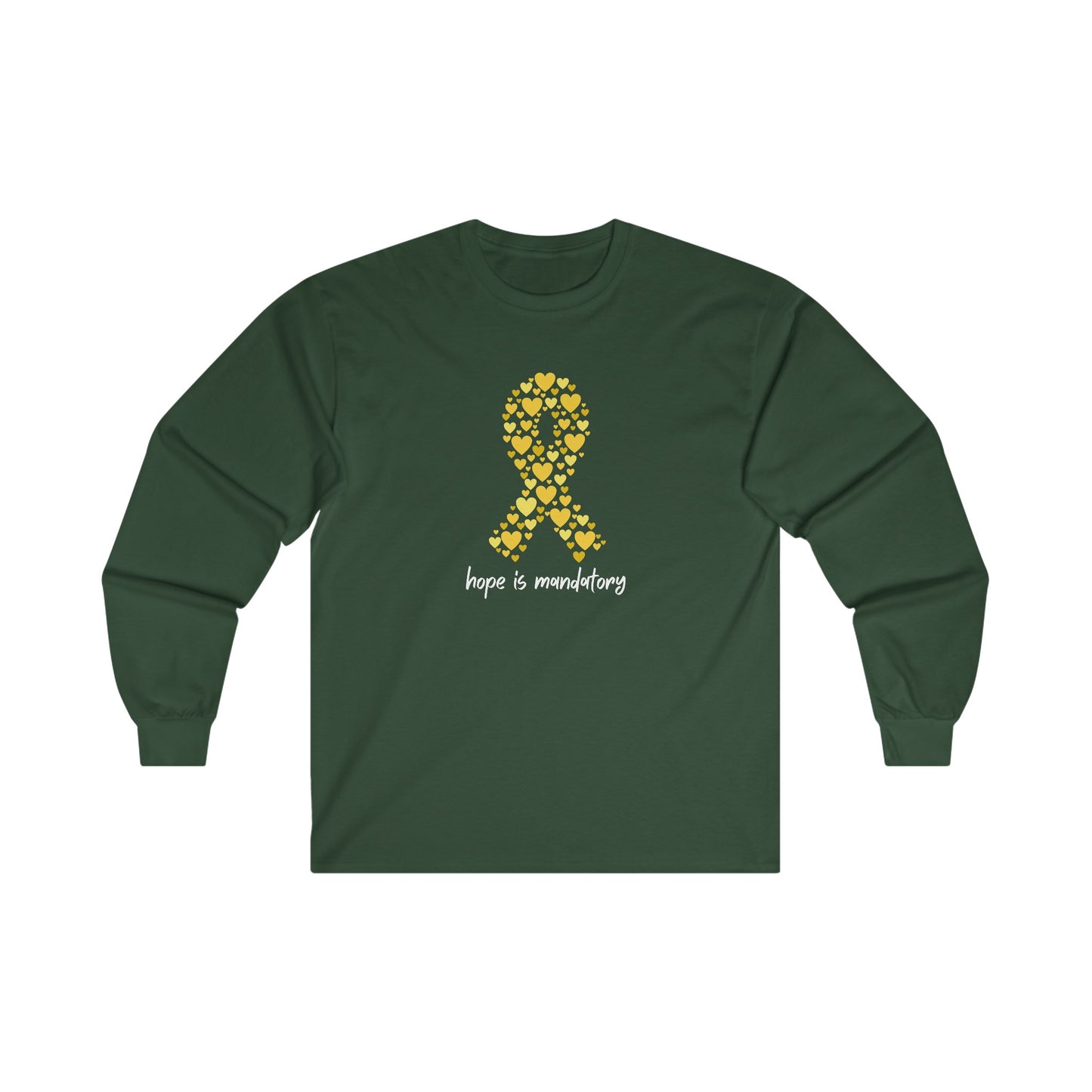 Adult Heart Yellow Ribbon - Hope long sleeve tshirt