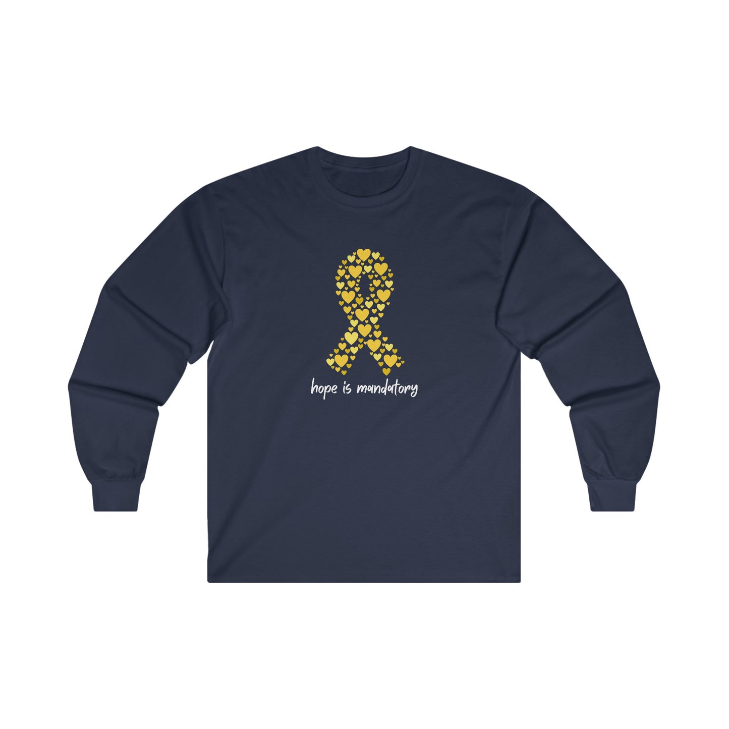 Adult Heart Yellow Ribbon - Hope long sleeve tshirt