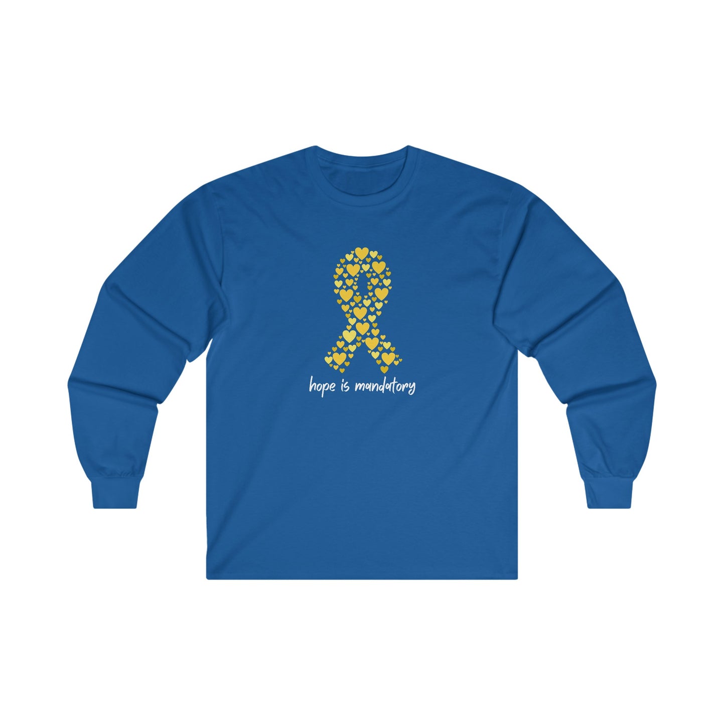 Adult Heart Yellow Ribbon - Hope long sleeve tshirt