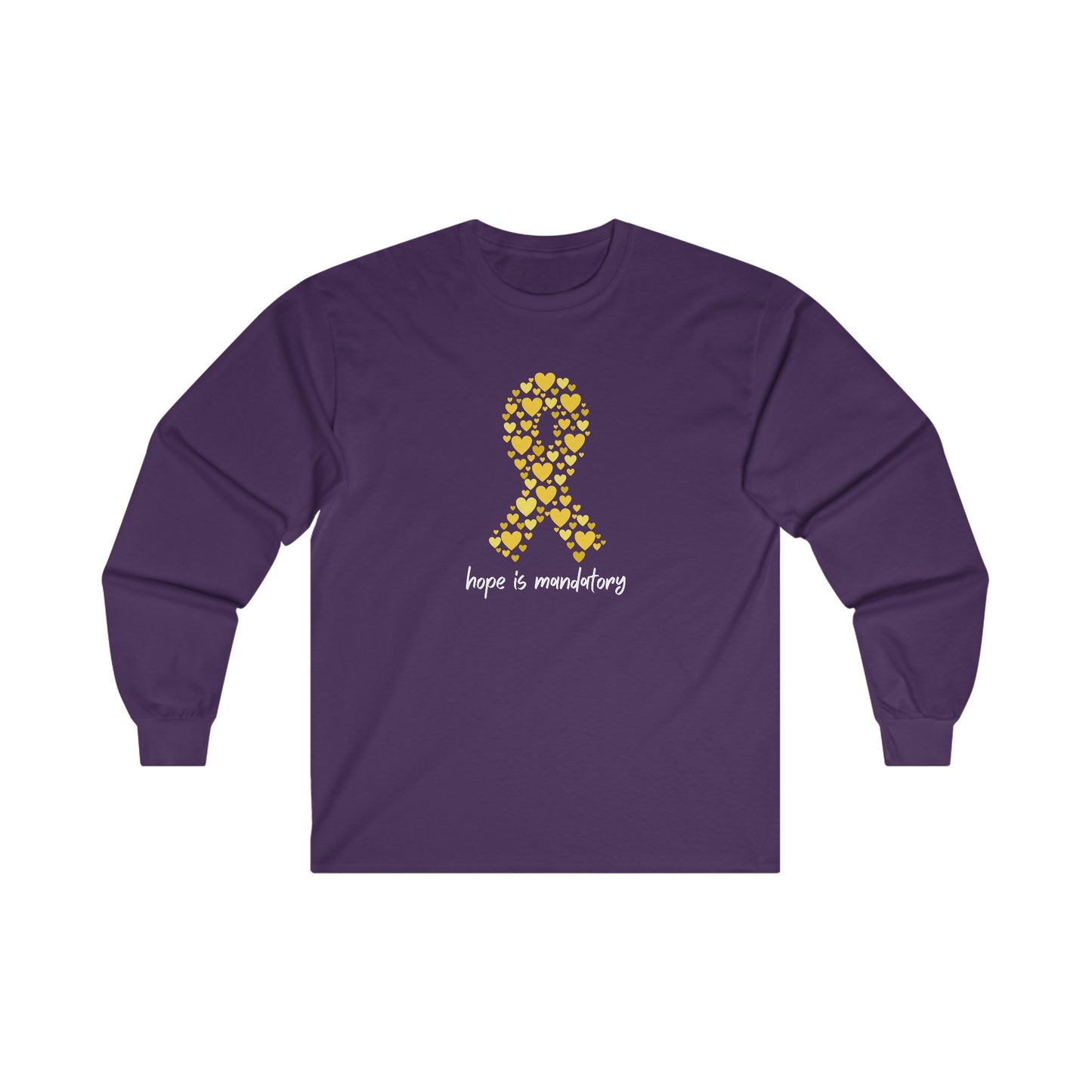 Adult Heart Yellow Ribbon - Hope long sleeve tshirt