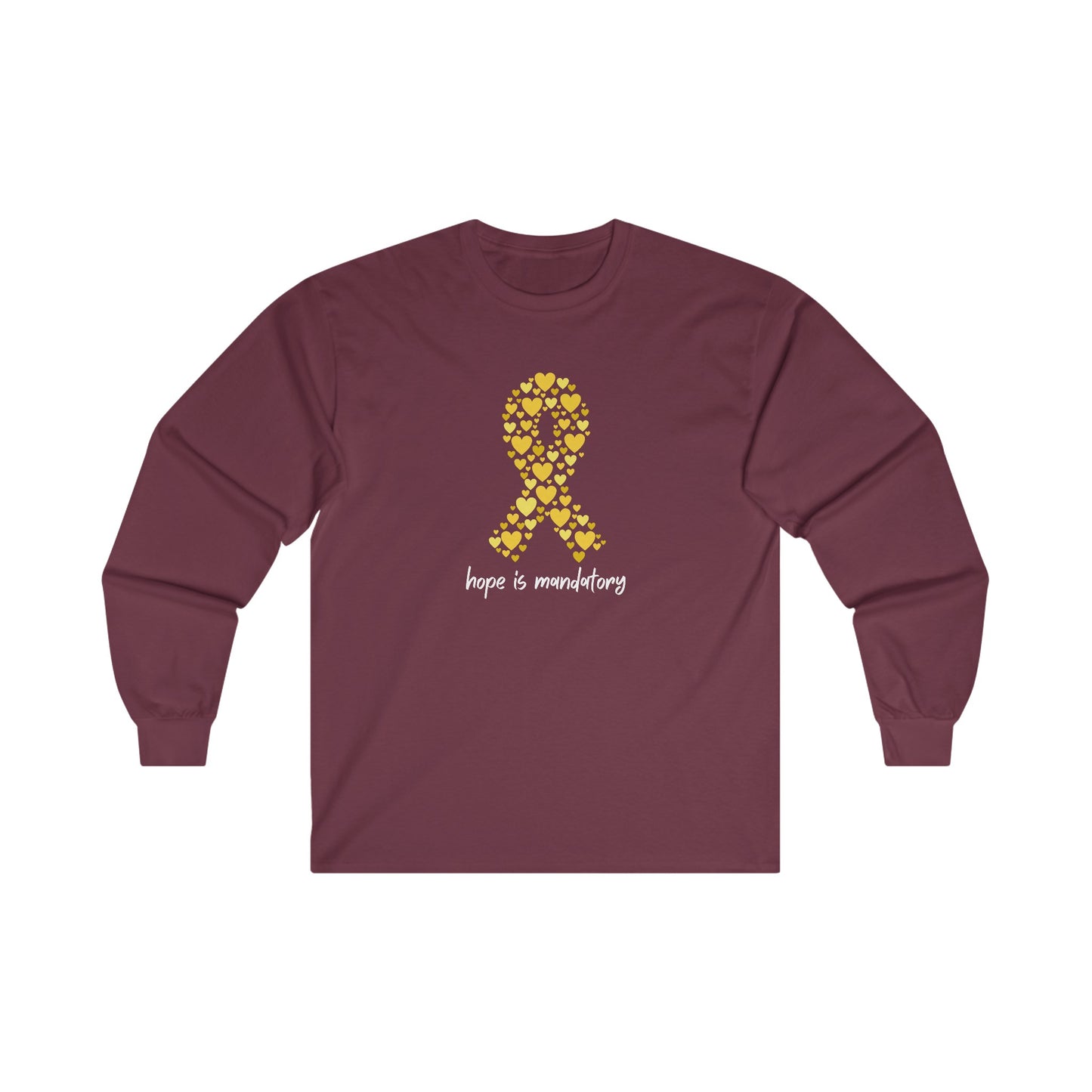 Adult Heart Yellow Ribbon - Hope long sleeve tshirt