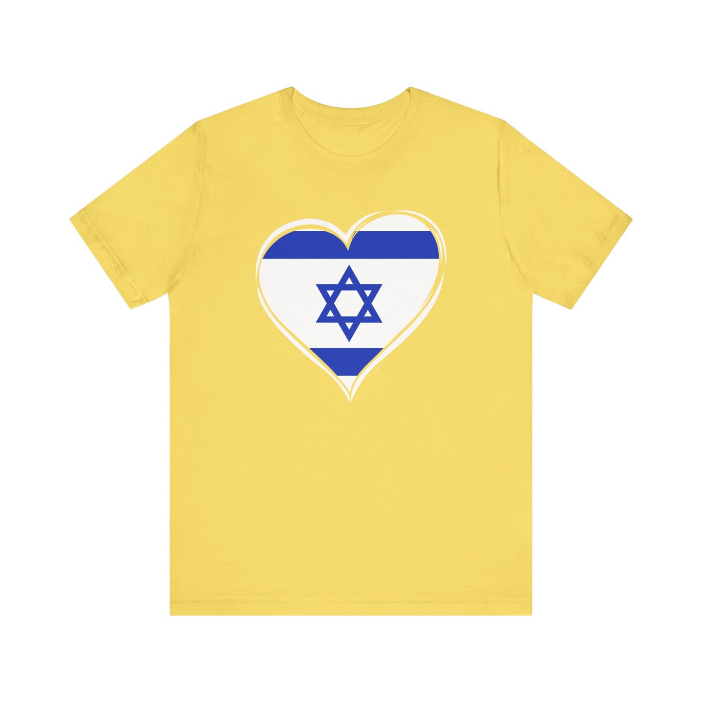 Adult Heart Flag of Israel Short Sleeve Jersey