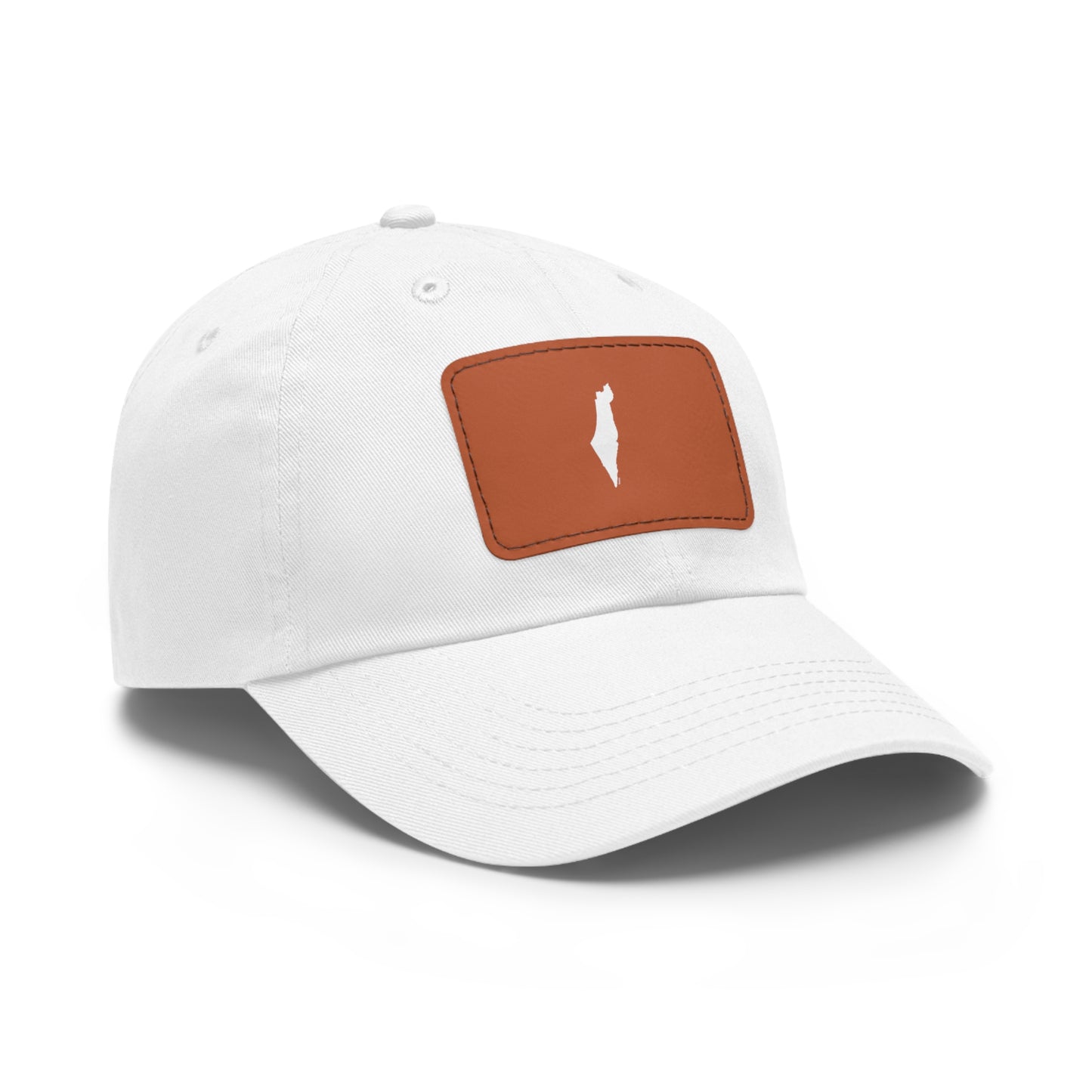 Map of Israel on Leather Cap