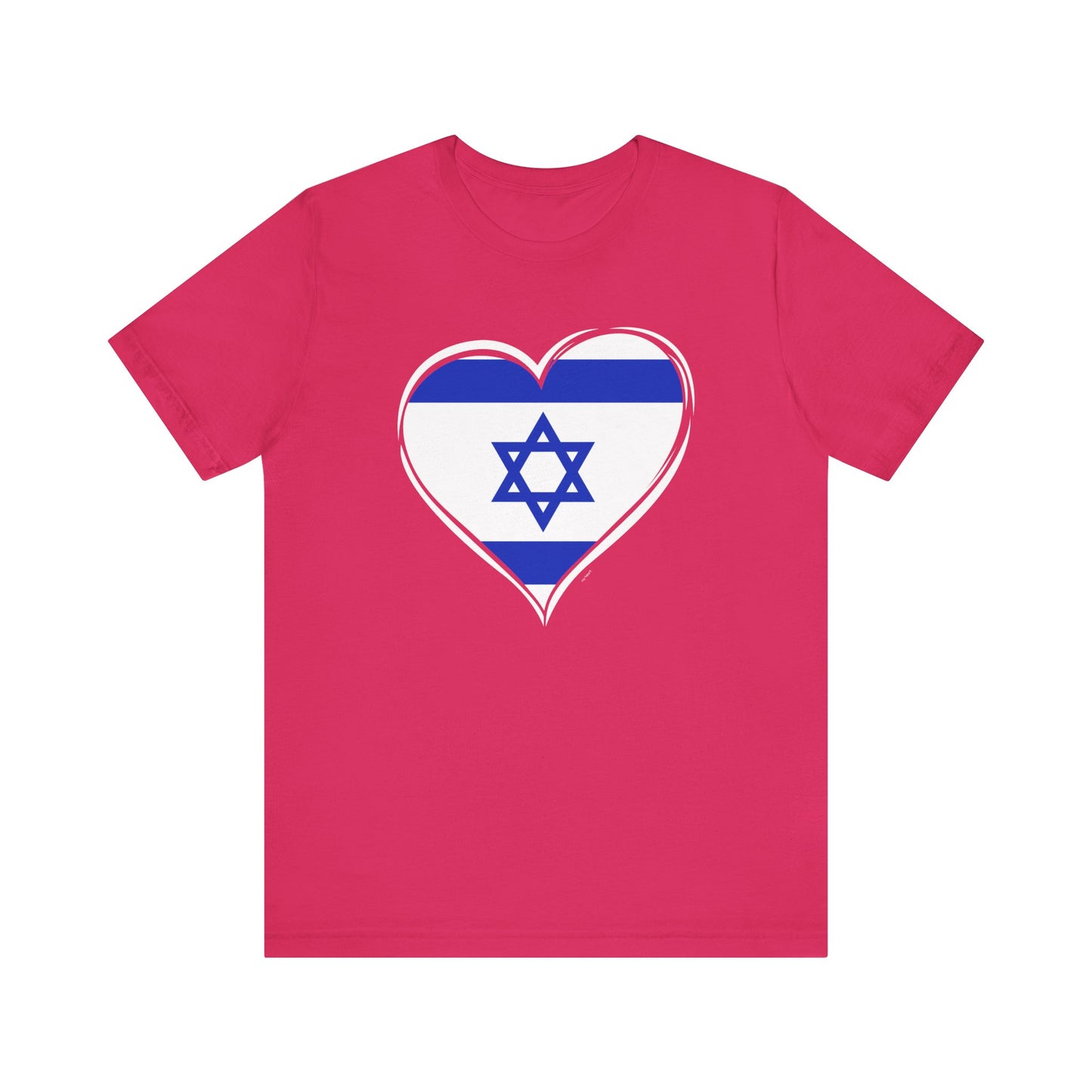 Adult Heart Flag of Israel Short Sleeve Jersey