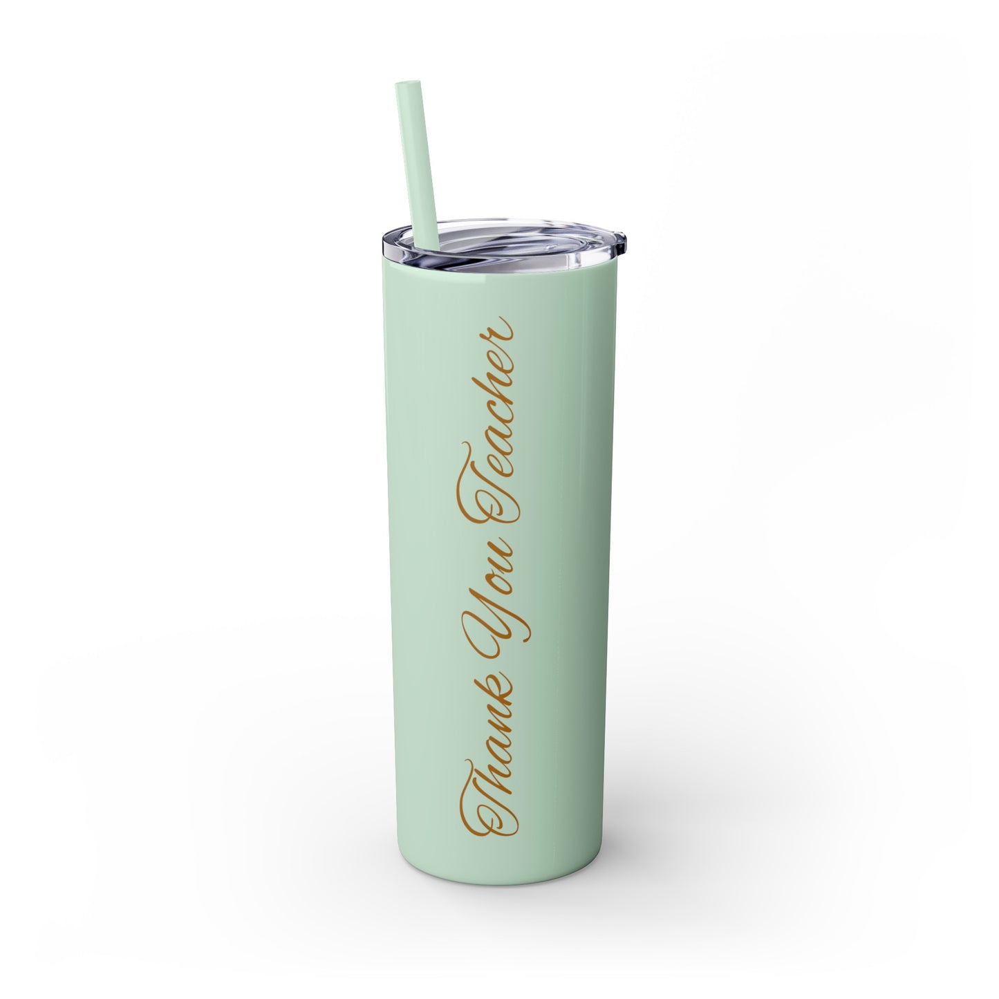 Thank you Teacher - Skinny Tumbler with Straw, 20oz