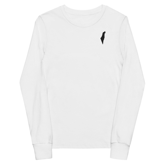Kids Map of Israel long sleeve tee - white