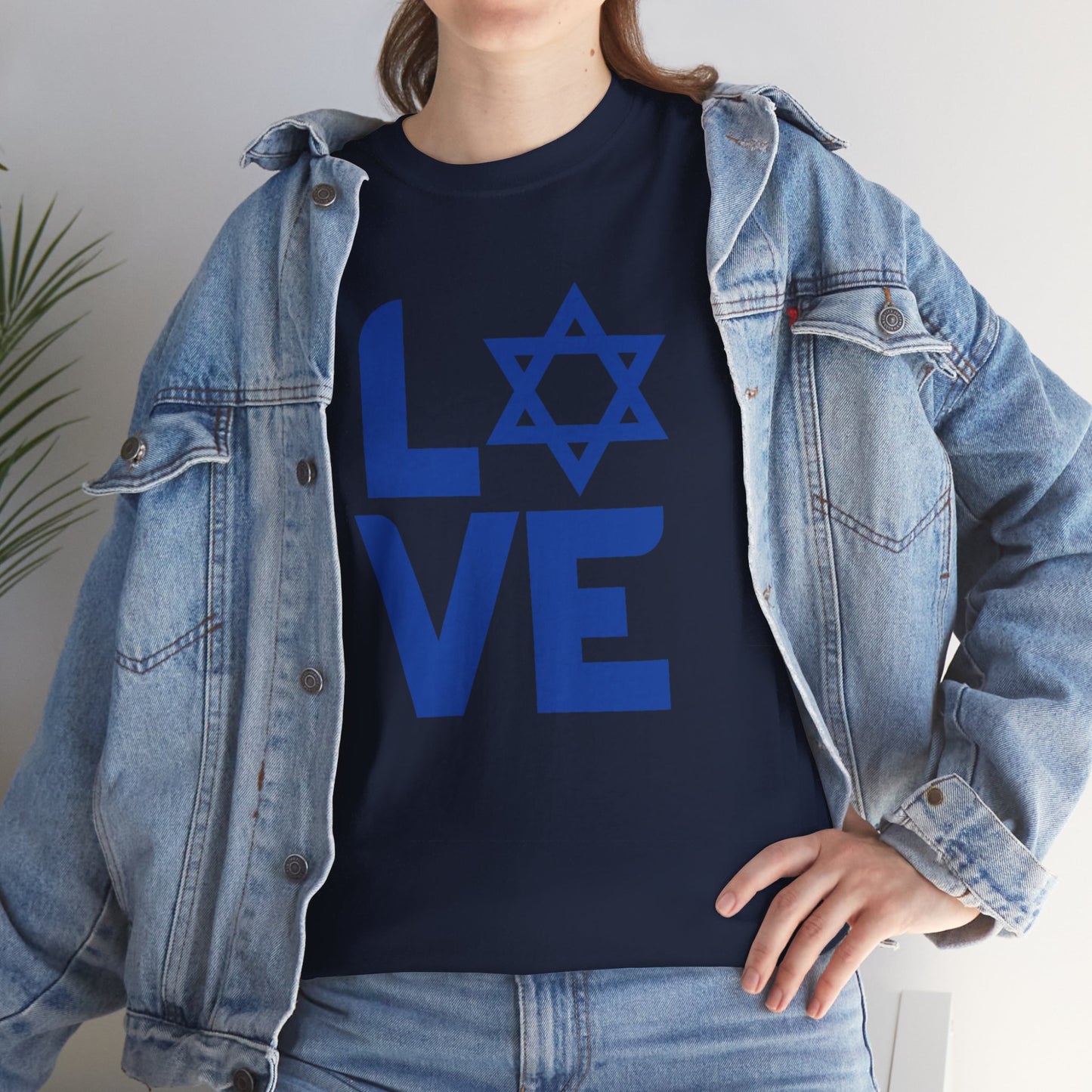 Adult LOVE with Magen David Short Sleeve Short Sleeve Tee