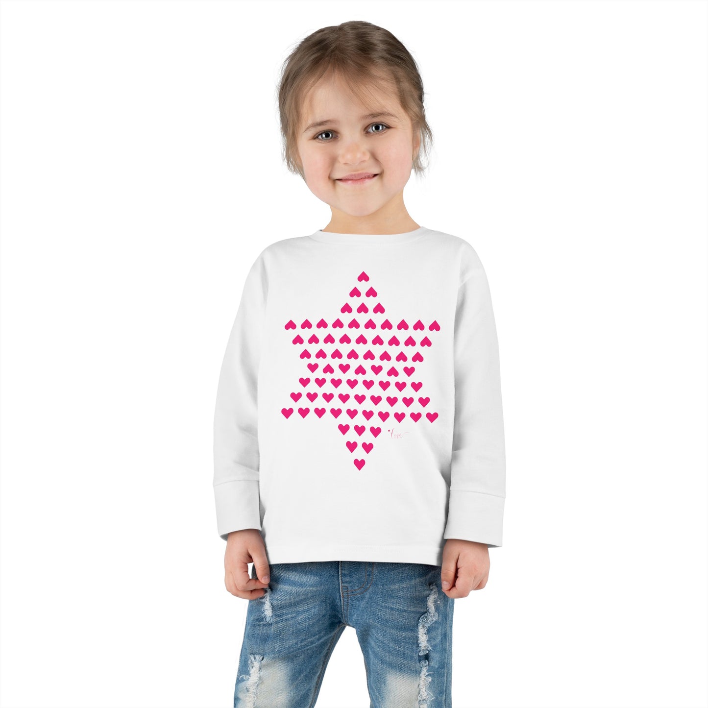 Toddler Heart Magen David Long Sleeve Tee