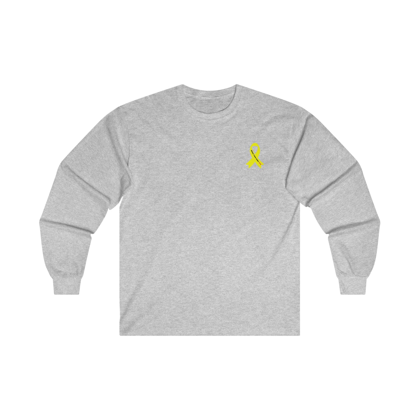 Adult Yellow shirt ribbon BRING THEM HOME NOW small print long sleeve t-shirt