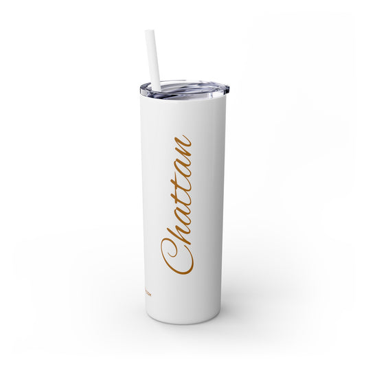 Chattan Tumbler with Straw, 20oz, Gold Letters
