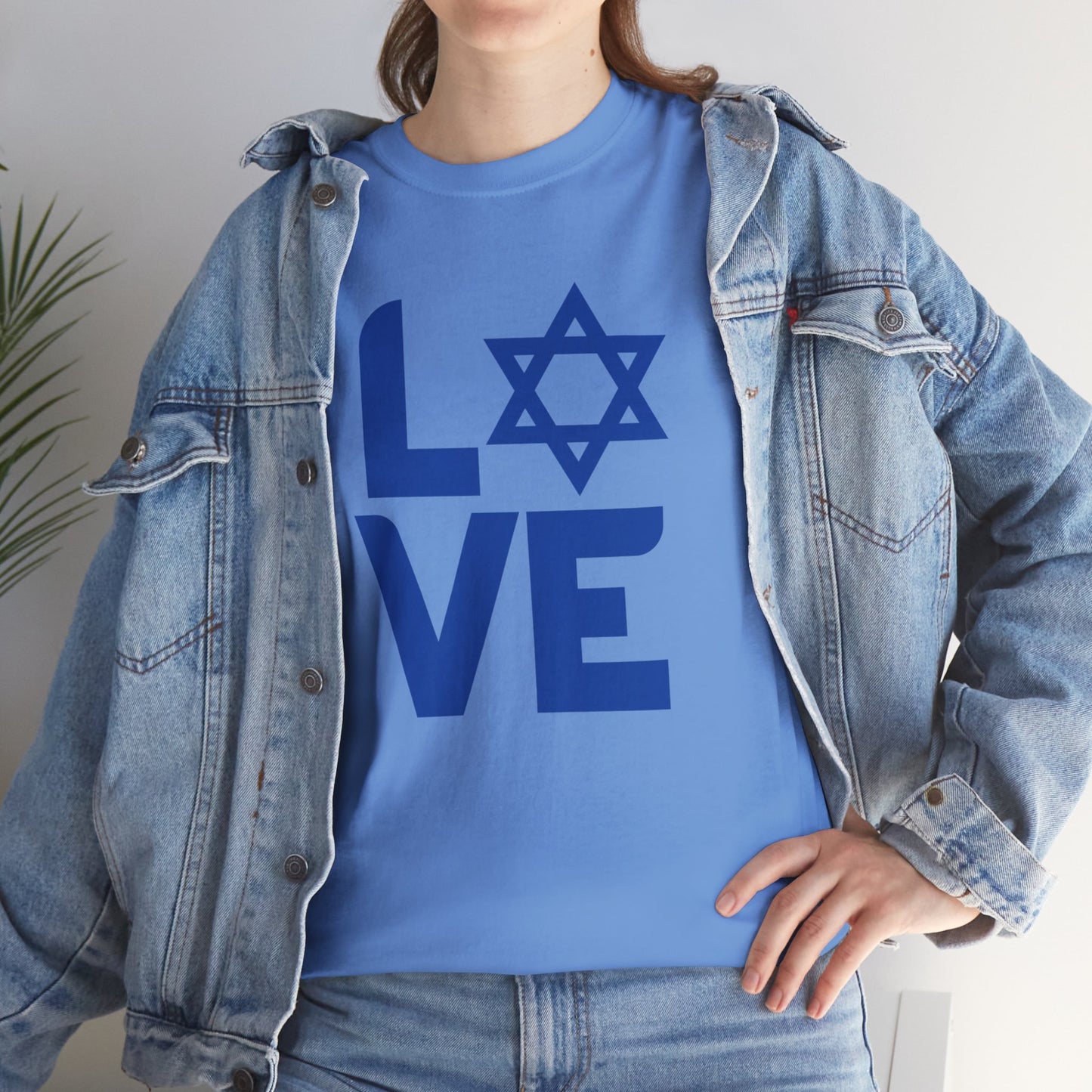 Adult LOVE with Magen David Short Sleeve Short Sleeve Tee