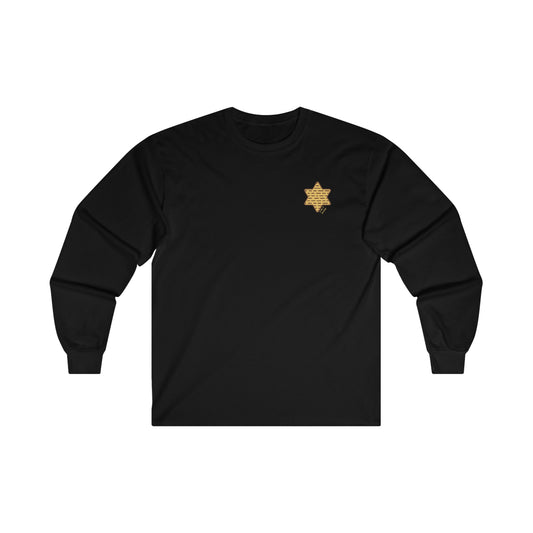 Adult Matza Magen David Cotton Long Sleeve t-shirt