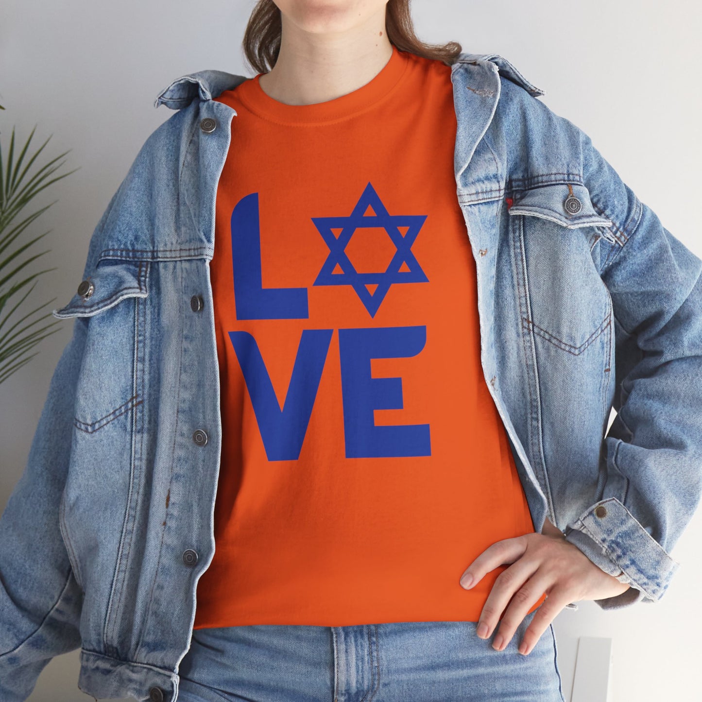 Adult LOVE with Magen David Short Sleeve Short Sleeve Tee