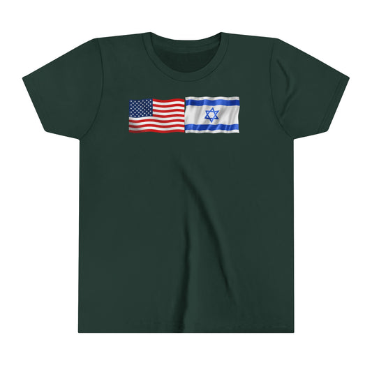 Kids American Flag-Israeli Flag, Short Sleeve Tee