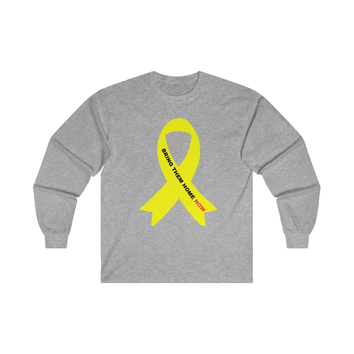 Adult Yellow ribbon BRING THEM HOME NOW lg image long sleeve t-shirt