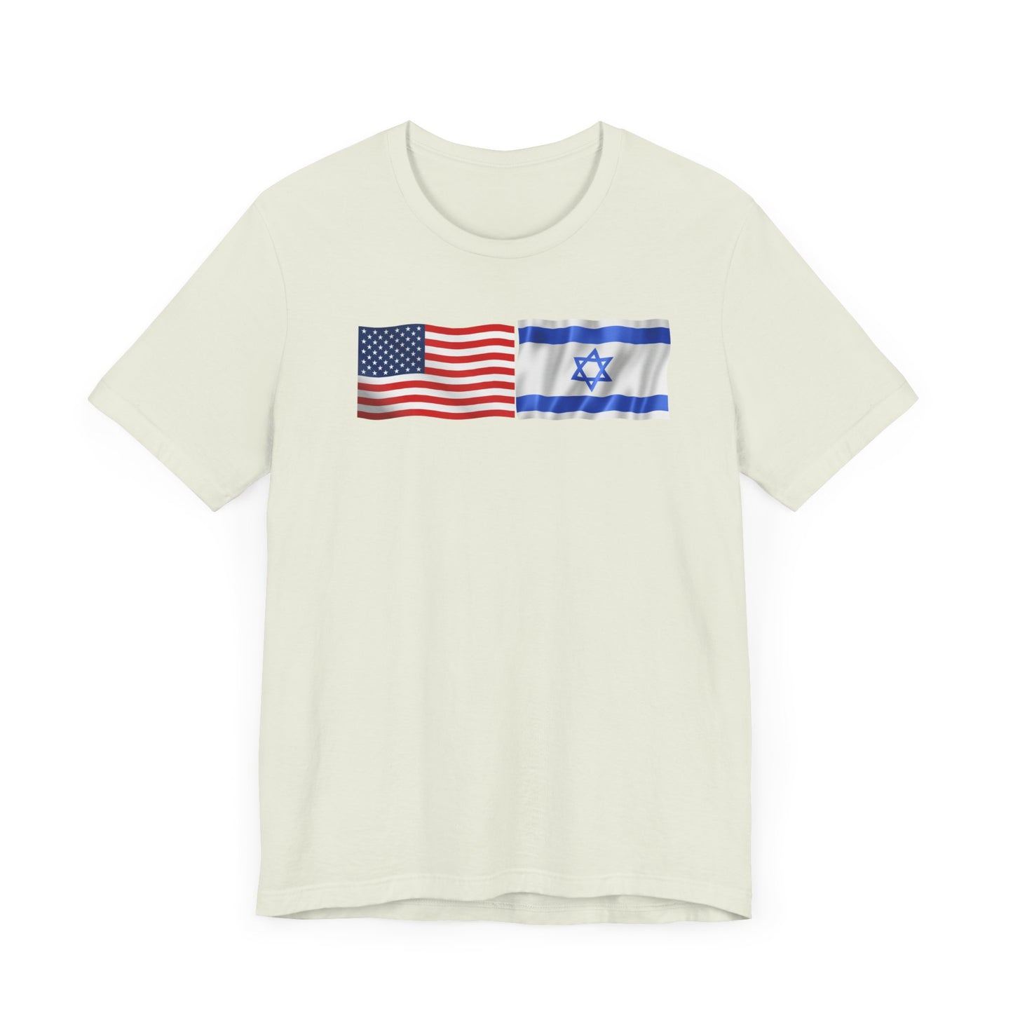 Adult American Flag-Israeli Flag  Jersey Short Sleeve Tee