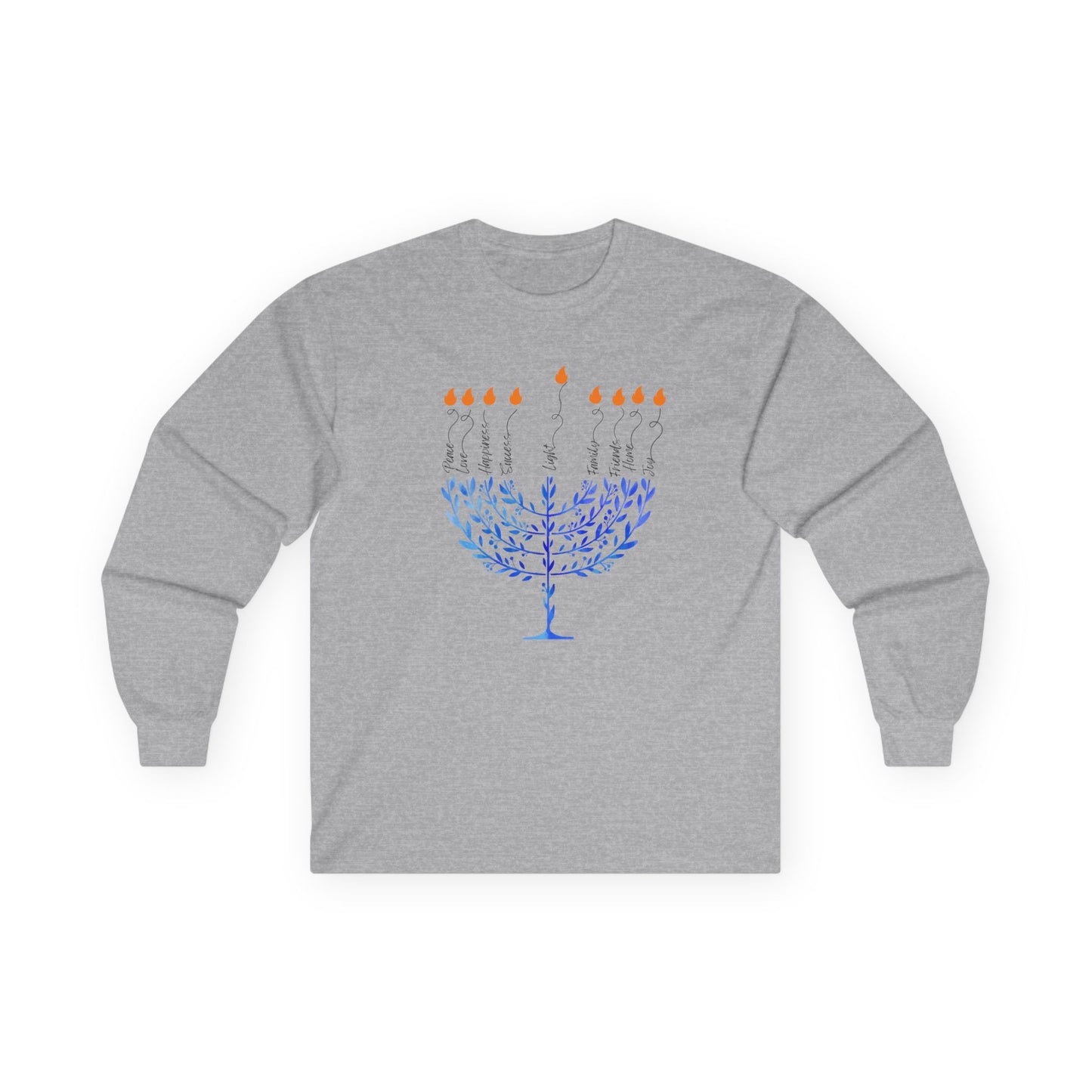 Adult Menorah Long Sleeve Tee