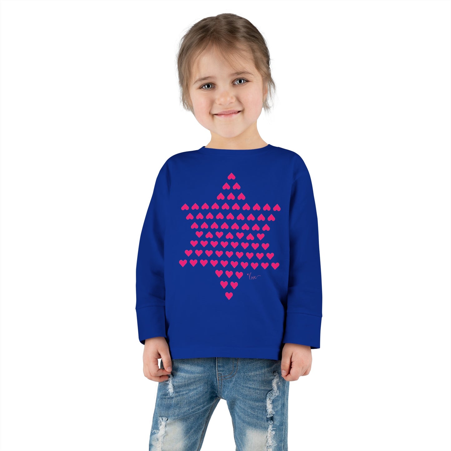 Toddler Heart Magen David Long Sleeve Tee