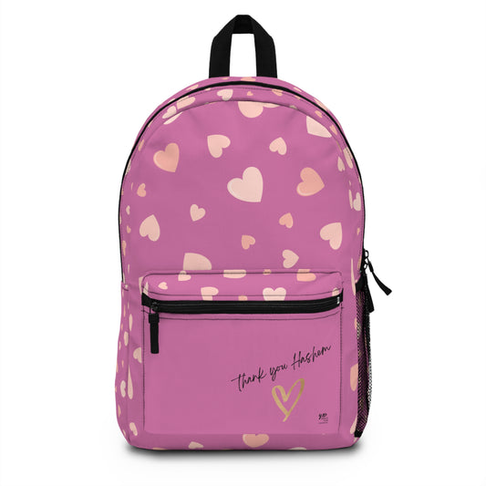 Pink Heart Thank You Hashem 17" Backpack