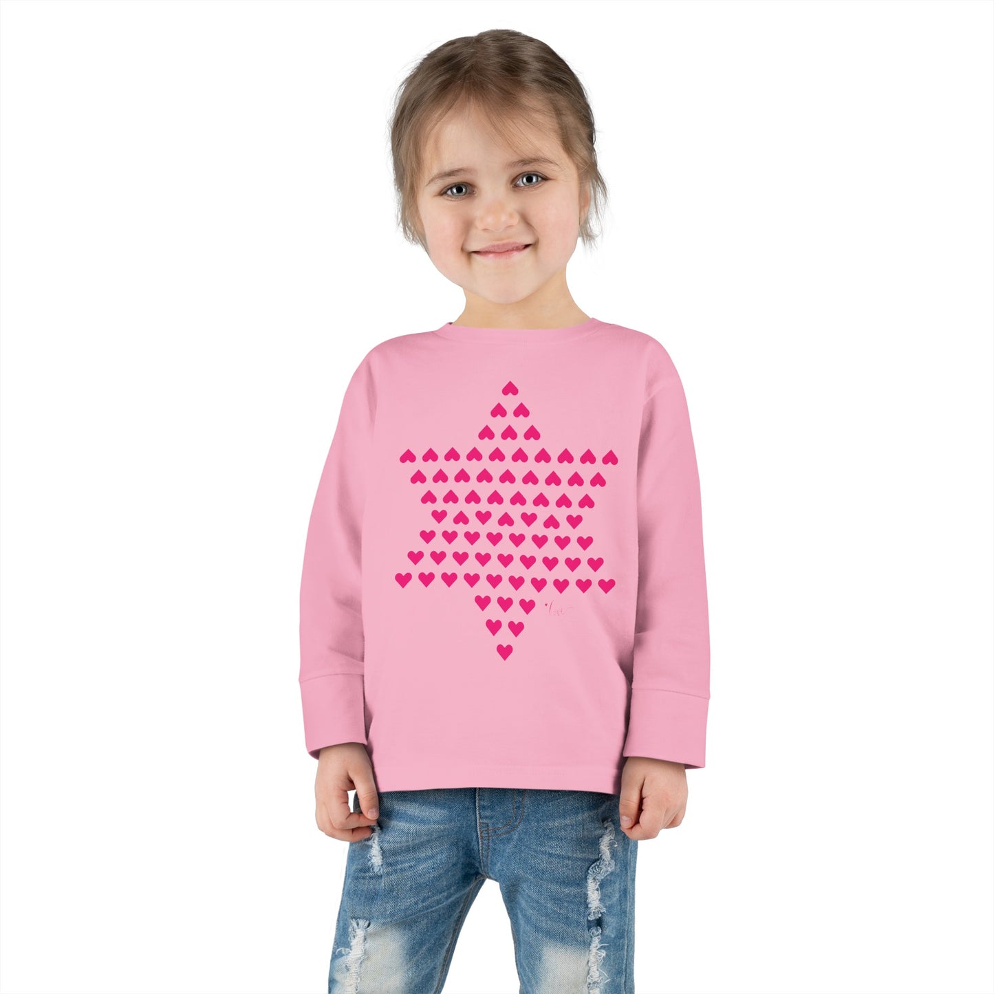 Toddler Heart Magen David Long Sleeve Tee