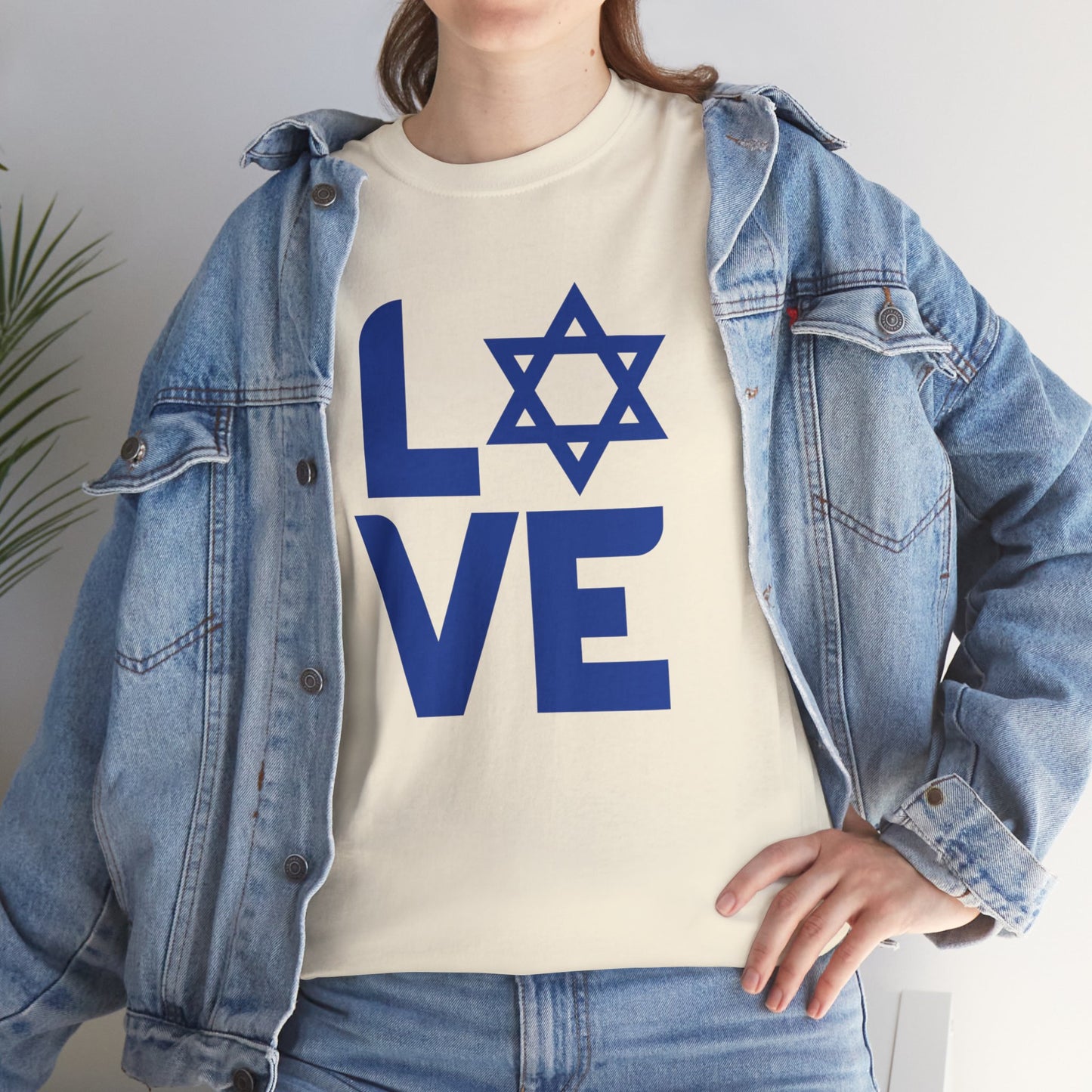 Adult LOVE with Magen David Short Sleeve Short Sleeve Tee