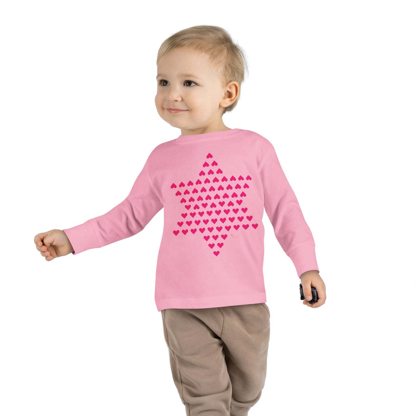 Toddler Heart Magen David Long Sleeve Tee