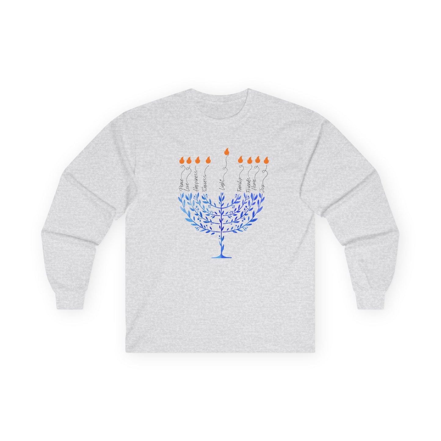 Adult Menorah Long Sleeve Tee