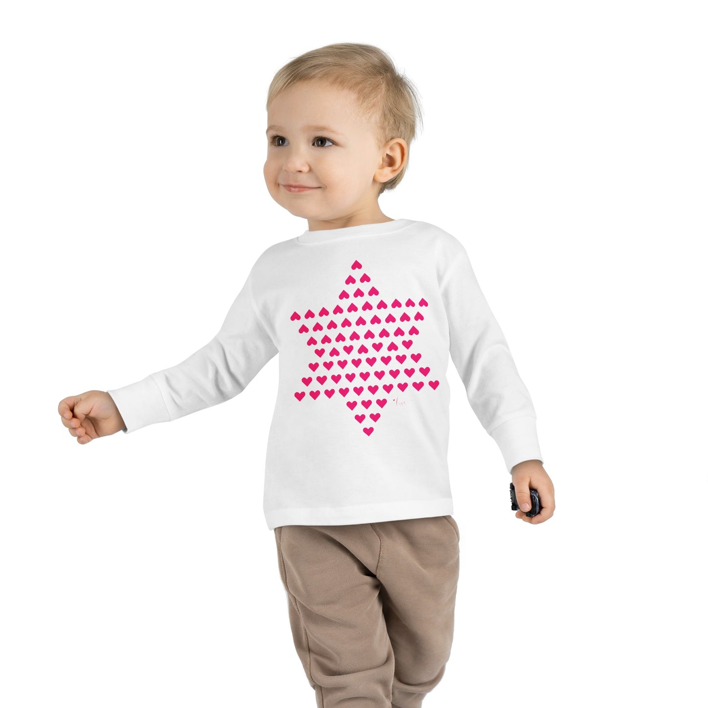 Toddler Heart Magen David Long Sleeve Tee