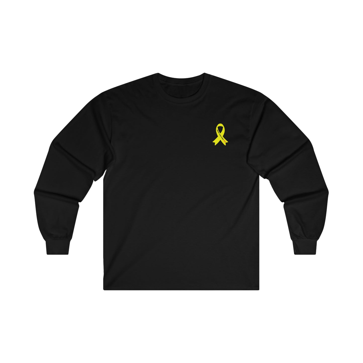 Adult Yellow shirt ribbon BRING THEM HOME NOW small print long sleeve t-shirt