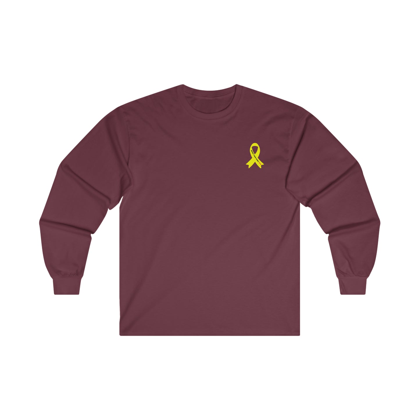 Adult Yellow shirt ribbon BRING THEM HOME NOW small print long sleeve t-shirt