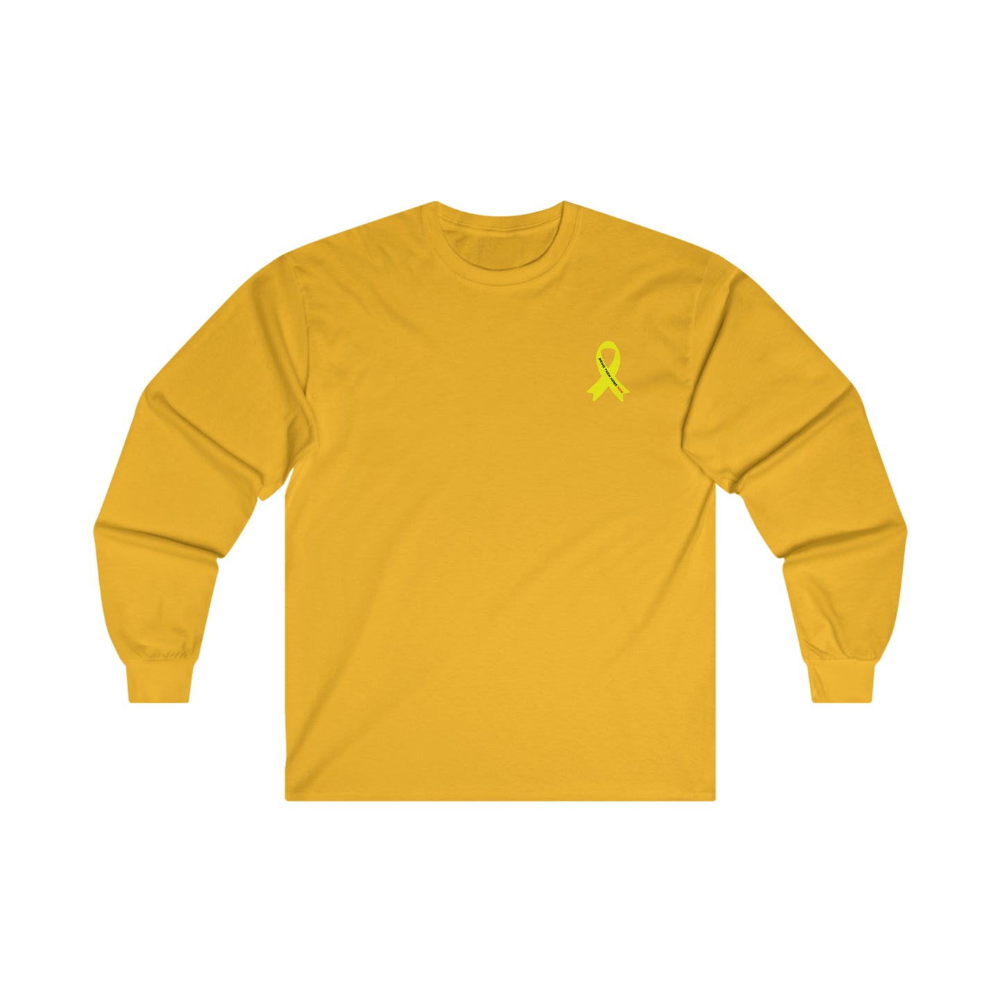 Adult Yellow shirt ribbon BRING THEM HOME NOW small print long sleeve t-shirt