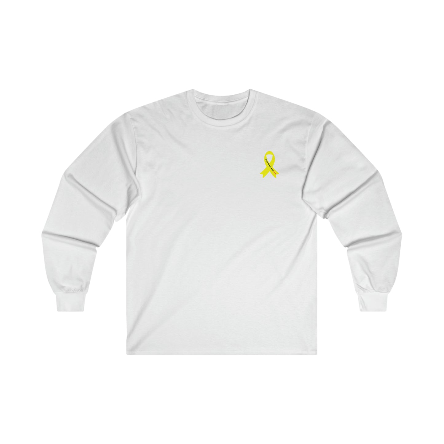 Adult Yellow shirt ribbon BRING THEM HOME NOW small print long sleeve t-shirt