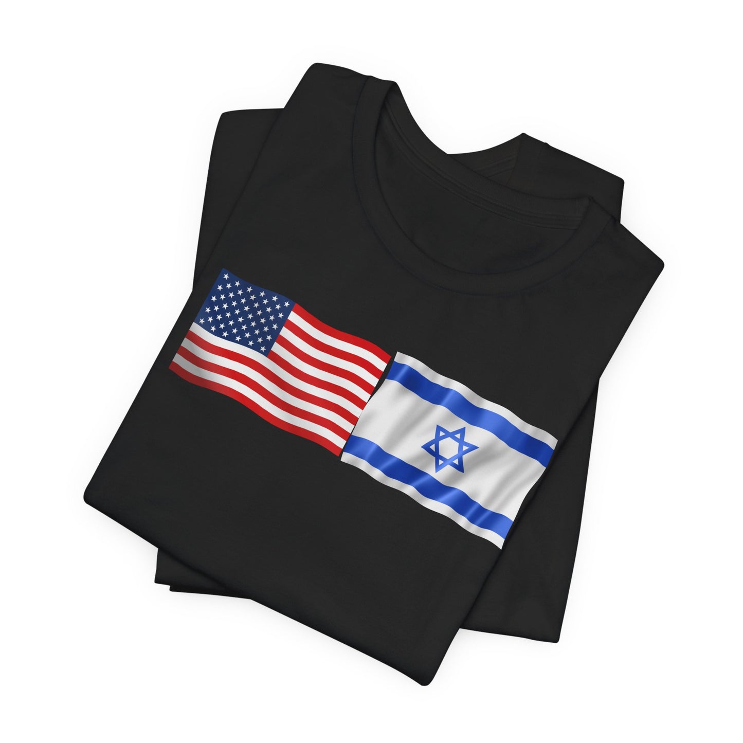 Adult American Flag-Israeli Flag  Jersey Short Sleeve Tee