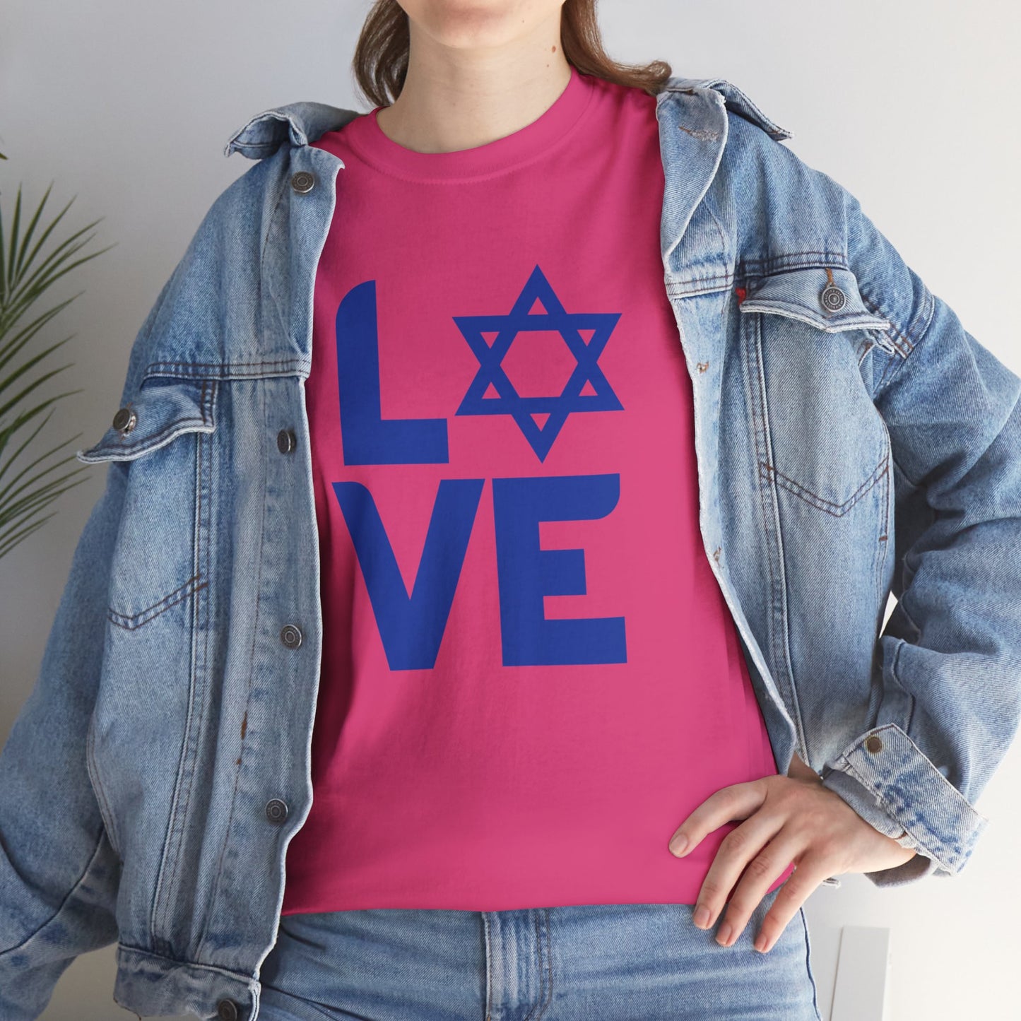 Adult LOVE with Magen David Short Sleeve Short Sleeve Tee