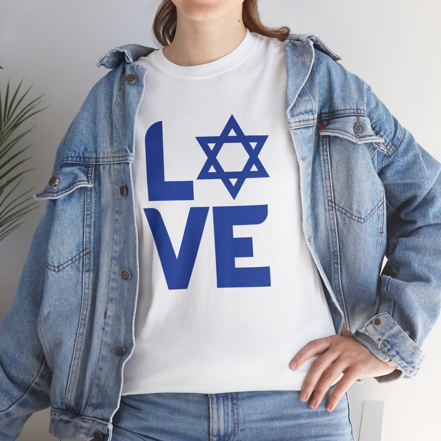 Adult LOVE with Magen David Short Sleeve Short Sleeve Tee