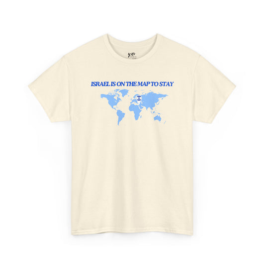 Adult ISRAEL IS ON THE MAP TO STAY Short Sleeve Cotton Tee