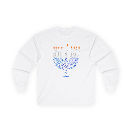 Adult Menorah Long Sleeve Tee