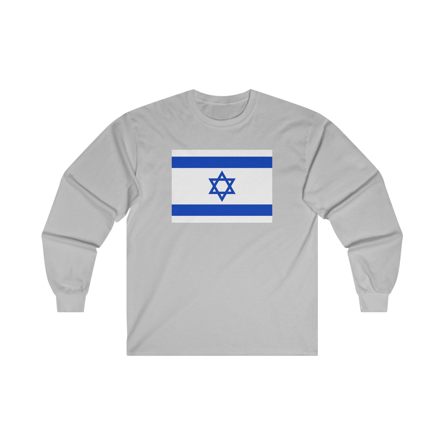 Adult Flag of Israel Long Sleeve Tee