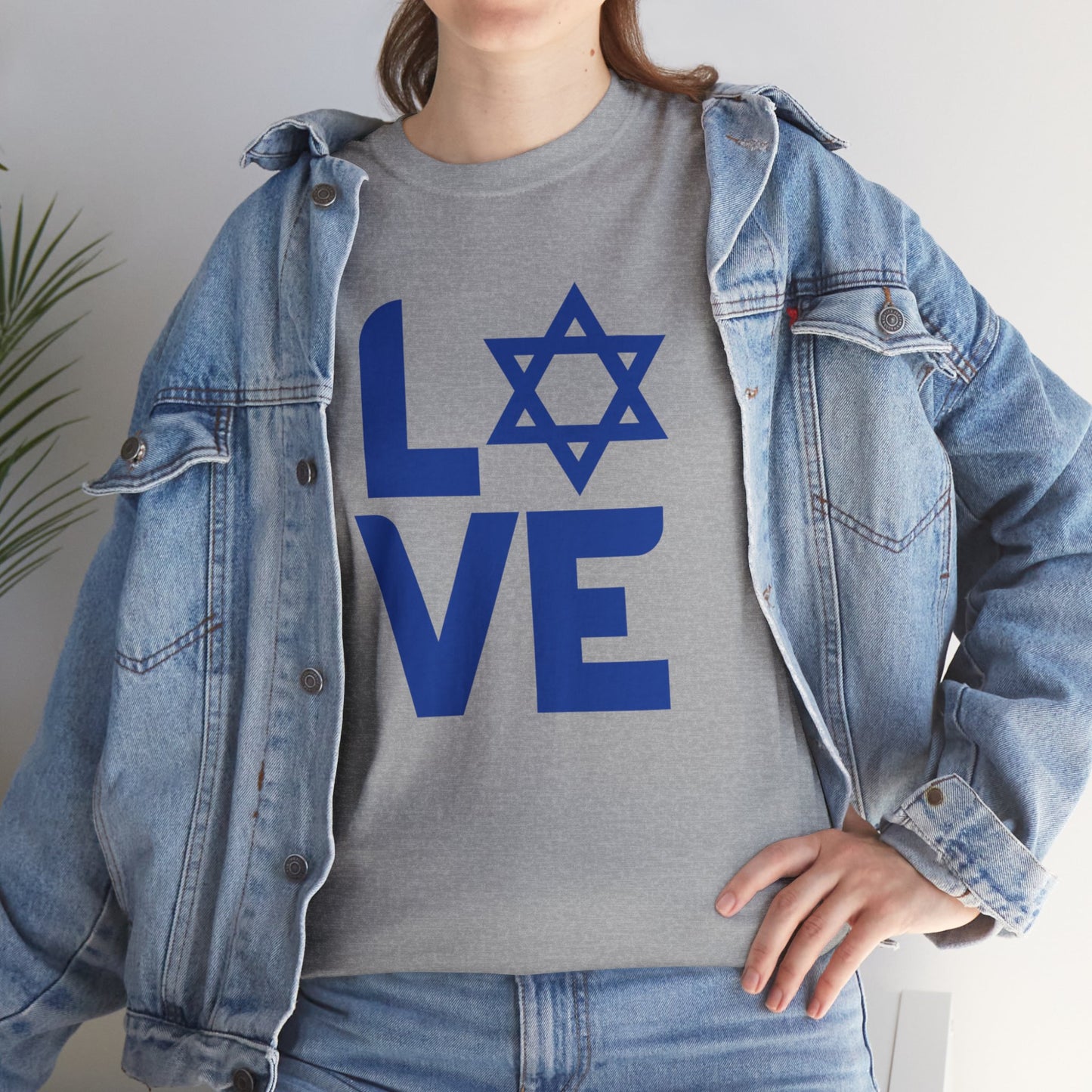 Adult LOVE with Magen David Short Sleeve Short Sleeve Tee