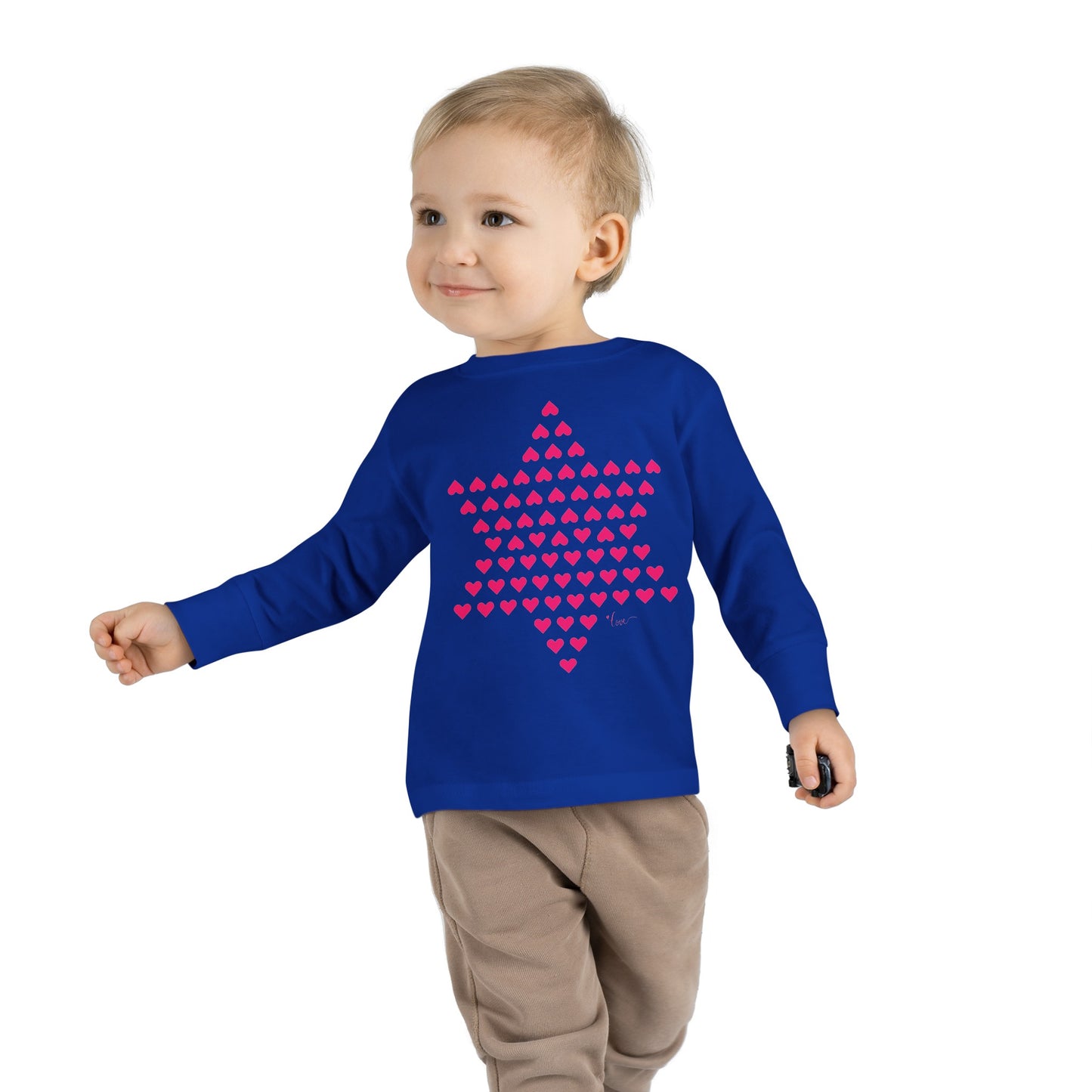 Toddler Heart Magen David Long Sleeve Tee