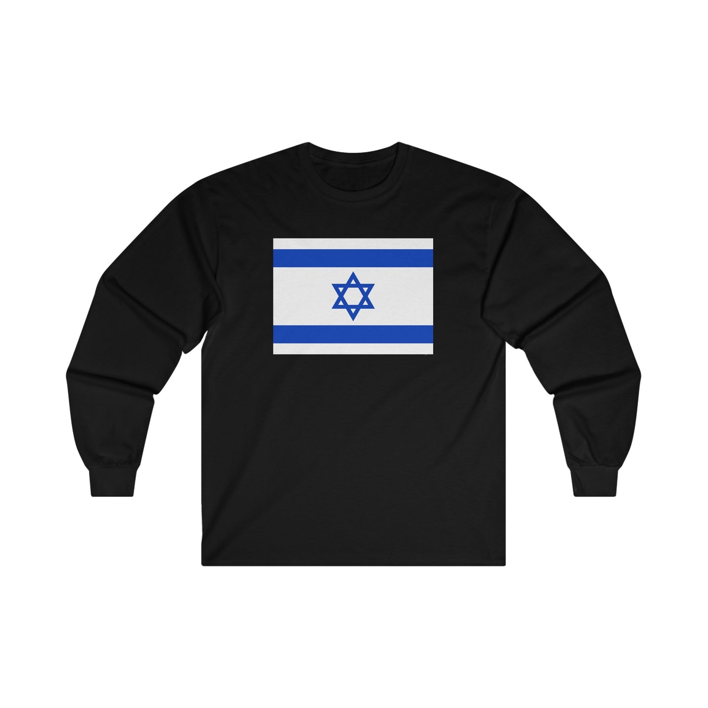 Adult Flag of Israel Long Sleeve Tee