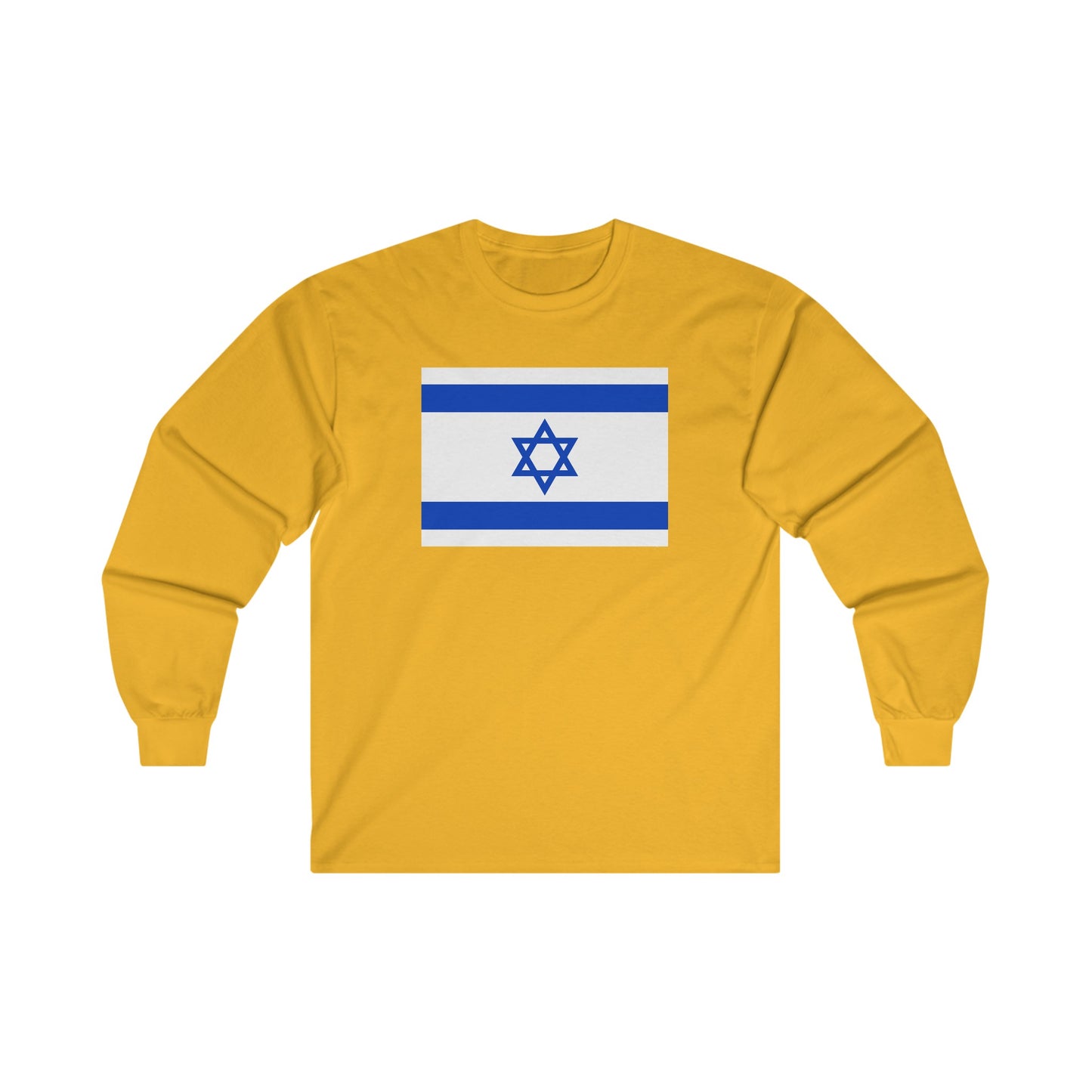 Adult Flag of Israel Long Sleeve Tee