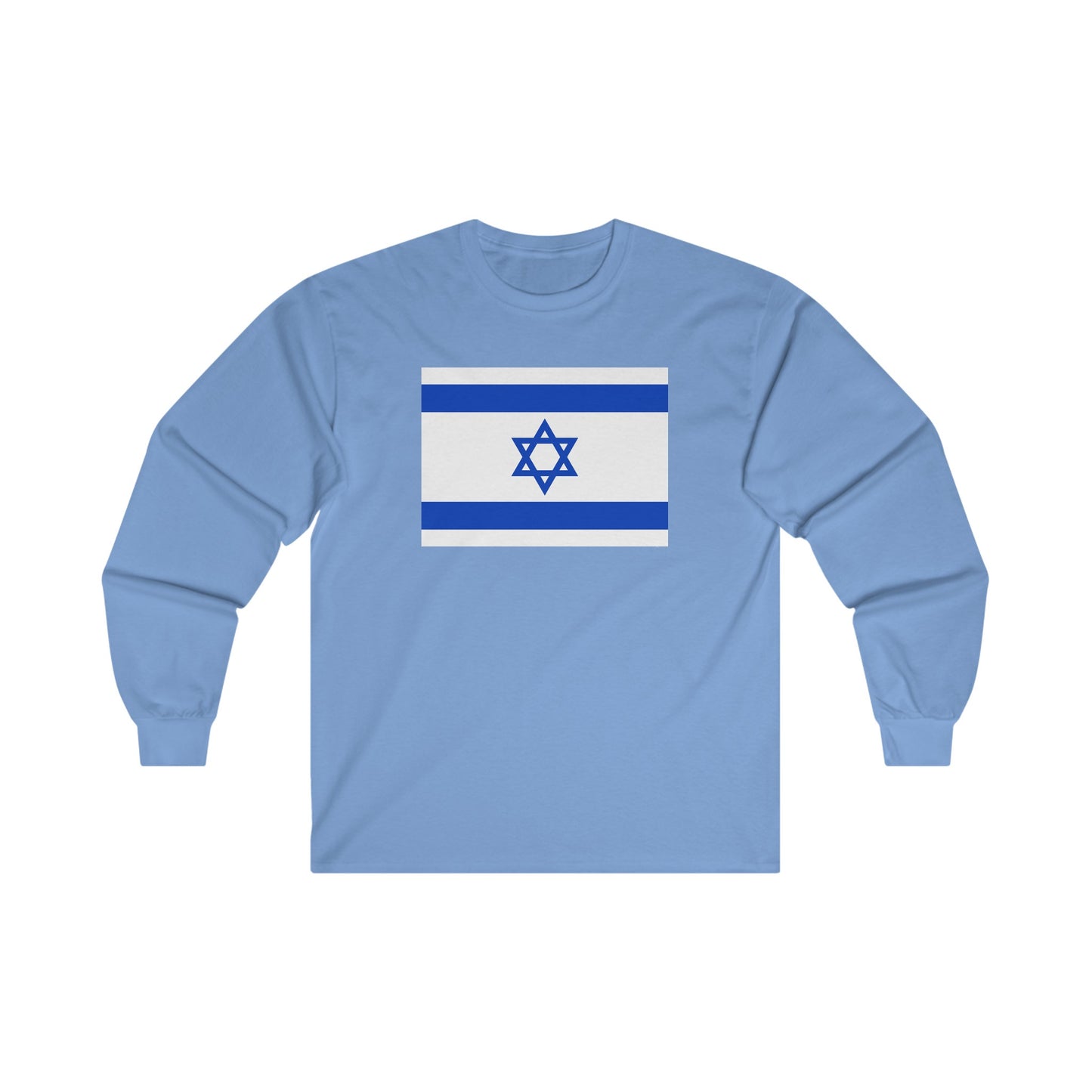 Adult Flag of Israel Long Sleeve Tee